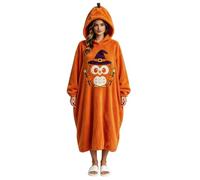 Grenouillere Adulte, Costume d'halloween Citrouille, pièce canapé à Capuche, Couverture, Sweat-Shirt à Capuche, Pyjama
