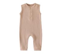 Grenouillere Bebe Eté sans Manches Unicolor Unisexe Tricot Combinaison Body Pyjama Vêtement Nourrisson Nouveau Ne Chaud Tenue Cadeau