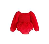 Grenouillere Bebe Fille Automne Velvet Unicolor Manches Longues Epaule Décolleté Noel Mariage Fete Combinaison Body Pyjama Vêtement Nourrisson Chaud Tenue Cadeau
