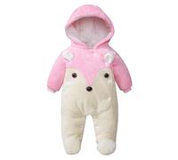 Grenouillere Bebe Garcon 0-12 Mois Hiver Chaud Combinaison Bebe Fille Ours Renard Polaire Vetement Bebe Fille Naissance Pyjama avec Pieds Epais Animal Manteau Bebe garçon Capuche (PK1, 2-5 Mois)