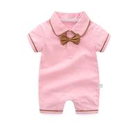 Grenouillere Bebe Garcon Eté Manches Courtes Nœud Banquet Mariage Cent Jours Combinaison Body Pyjama Vêtement Nourrisson Chaud Tenue Cadeau