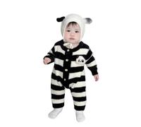 Grenouillere Bebe Garcon Fille Printemps Automne Laine Mignon Panda Capuche Ouverture Devant Combinaison Body Pyjama Vêtement Nourrisson Chaud Tenue Cadeau