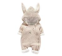 Grenouillère Bébé Garçon Hiver Chaud DAY8 Pyjama Garçon Automne Combinaison Bébé Garçon 0-24 Mois Vêtements Manteau Bébé Fille Naissance Body Unisexe Bébé Barboteuse Costume (80(12-18 Mois), Kaki)