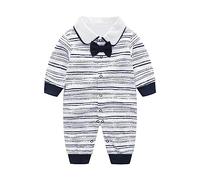 Grenouillere Bebe Garcon Printemps Automne Manches Longues Nœud Banquet Mariage Cent Jours Premier Anniversaire Combinaison Body Pyjama Vêtement Nourrisson Chaud Tenue Cadeau