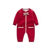 Grenouillere Bebe Hiver Garcon Fille Tricot Polaire Doublure Combinaison Body Pyjama Vêtement Nourrisson Chaud Tenue Cadeau