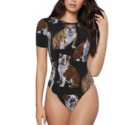 Grenouillère Bulldogs anglais pour femme - Body basique pour adulte - Couleur unie - Grenouillère pour vêtements de nuit - Noir