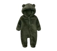Grenouillère Capuche Combinaisons Avec Pieds Solide Manches Longues Barboteuses Pull Chaud Onesies Vêtements d'Extérieur Grenouillères Automne Hiver Nouveaus Nés Ensemble de Pyjama