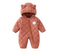 Grenouillère Capuche Combinaisons Avec Pieds Solide Tenues d'hiver Manteau Pull Chaud Onesies Vêtements d'Extérieur Dessin animé Barboteuses Pour les Tout-Petits 0-6 Mois Body