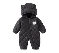 Grenouillère Capuche Combinaisons Tricoté Polaire Manches Longues Barboteuses Grenouillères En Velours Chaud Vêtements d'Extérieur Automne Hiver Pour les Tout-Petits 0-6 Mois Body
