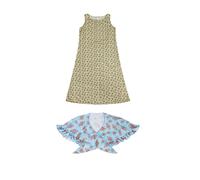 Grenouillère - Costume de cosplay - Costume de cent jours pour l'école - Costume de grands-parents - Avec col en dentelle (bleu, 11-12 ans)