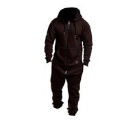 Grenouillère Homme Pyjama Combinaison à Capuche Zippé Imprimé Camouflage Jumpsuit Manches Longues en Polaire Hiver Chaud Onesie Une Pièce