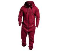 Grenouillère Homme Pyjama Combinaison à Capuche Zippé Imprimé Camouflage Jumpsuit Manches Longues en Polaire Onesie Une Pièce Hiver Chaud
