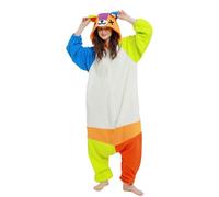 Grenouillère Ours Coloré Animal Adulte, Costume de Cosplay Animal pour Hommes et Femmes Pyjamas d'halloween, vêtements de Nuit Unisexes Une Pièce Homewear