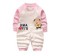 Grenouillère pour bébé garçon Grenouillères avec Ouverture Frontale Combinaisons Entrejambe Confortable Barboteuses Double Fermeture clai Mixte et Fille sans pieds en coton Organique du Nourrisson 4 A