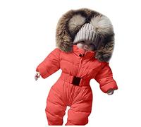 Grenouillère pour bébé Vêtements d'extérieur Combinaison de neige Manteau Combinaison nourrisson Veste à capuche Manteau chaud et veste Premier cadeau garçon, Orange, 0-3 mois