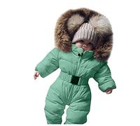 Grenouillère pour bébé Vêtements d'extérieur Combinaison de neige Manteau Combinaison nourrisson Veste à capuche Manteau chaud et veste Premier cadeau garçon, vert, 12-18 mois
