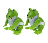 Grenouilles à remonter qui font des backflips - Lot de 2 grenouilles sauteuses amusantes, joli jouet de grenouille sauteuse mécanique pour enfants, jouet d'action à retourner pour soulager le stress