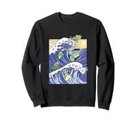 Grenouilles drôles Grande Vague Art Japonais Surf Japon Sweatshirt