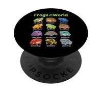 Grenouilles du Monde Mignon Kawaii ambhibien PopSockets PopGrip Adhésif