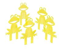 Grenouilles Heureuses SunCatcher Rayonnant Décorations de Jardin, Jeu de 5 Piquets de Jardin, 15cm Cadeau pour Jardiniers d'Extérieur, Colour:Fluorescent Yellow
