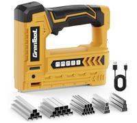 GRENTOOL Agrafeuse électrique 5 en 1 sans fil, pistolet agrafeur rechargeable 4 V avec 3000 agrafes et clous, pistolet agrafeur robuste pour bois, meubles, bricolage, fixation de fils, charge de type