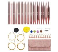 GREOHNMPAW Aiguilles à Tricoter Circulaires Interchangeables en Aluminium pour Couture, Crochet, Tissage, Outils de Tricotage, Kit de Tissage B