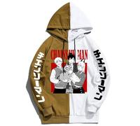GREOPE Chainsaw-Man Anime Hoodie, Printed Streetwear, Mode Homme et Femme Sweatshirt Hoodie Sportswear E, Kaki+blanc, XS