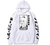 GREOPE Chainsaw-Man Hoodie, Homme et Femmea Sweatshirt Anime Hoodie Homme Cosplay Pullover A, blanc, XXL