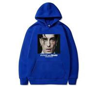 GREOPE Damiano Singer David Anime Sweat à capuche imprimé streetwear surdimensionné avec manches longues amples, A, bleu, XL