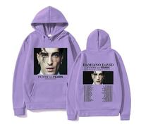 GREOPE Damiano Singer David Hoodie, Sweat à Capuche Unisexe Imprimé, à Manches Longues à la Mode-Purple||m