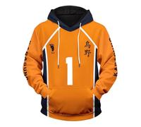 GREOPE Haikyuu Sweat à capuche imprimé anime surdimensionné streetwear avec manches longues amples, B, 1, M