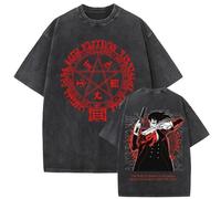 GREOPE Hell-Sing T-Shirt Homme Casual Anime Imprimé T-Shirt Unisexe Mode Casual Top Comic Dessin Animé Noir B, 04, M