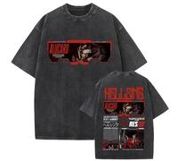 GREOPE Hell-Sing T-Shirt Homme Casual Anime Imprimé T-Shirt Unisexe Mode Casual Top Comic Dessin Animé Noir A, 02, M