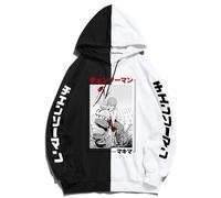 GREOPE Sweat à Capuche Chainsaw-Man Anime, Streetwear imprimé, Sweat à Capuche Tendance pour Hommes et Femmes, Vêtements de Sport 10-Black+White||l