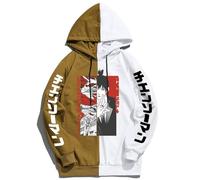 GREOPE Sweat à Capuche Chainsaw-Man Anime, Streetwear imprimé, Sweat à Capuche Tendance pour Hommes et Femmes, Vêtements de Sport 11-Khaki+White||l