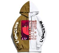 GREOPE Sweat à Capuche Chainsaw-Man Anime, Streetwear imprimé, Sweat à Capuche Tendance pour Hommes et Femmes, Vêtements de Sport 8-Khaki+White||x_l