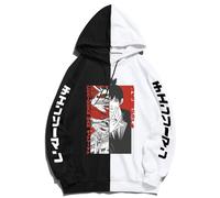 GREOPE Sweat à Capuche Chainsaw-Man Anime, Streetwear imprimé, Sweat à Capuche Tendance pour Hommes et Femmes, Vêtements de Sport 11-Black+White||x_l