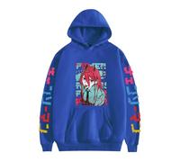 GREOPE Sweat à Capuche Chainsaw-Man Anime, Sweat-Shirt Dessiné Manga Décontracté, Streetwear pour Hommes et Femmes C-Blue||x_s