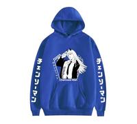 GREOPE Sweat à Capuche Chainsaw-Man Anime, Sweat-Shirt Dessiné Manga Décontracté, Streetwear pour Hommes et Femmes A-Blue||s