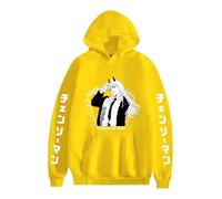 GREOPE Sweat à Capuche Chainsaw-Man Anime, Sweat-Shirt Dessiné Manga Décontracté, Streetwear pour Hommes et Femmes A-Yellow||x_l