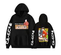 GREOPE Sweat à Capuche Chainsaw-Man Anime, Sweat-Shirt Dessiné Manga Décontracté, Streetwear pour Hommes et Femmes B-Black||XX_l