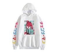 GREOPE Sweat à Capuche Chainsaw-Man Anime, Sweat-Shirt Dessiné Manga Décontracté, Streetwear pour Hommes et Femmes C-White||l