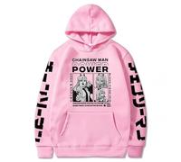 GREOPE Sweat à Capuche Chainsaw-Man, Sweat pour Hommes et Femmes, Sweat à Capuche Anime, Pull Cosplay pour Hommes C-Pink||l