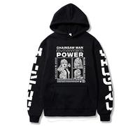 GREOPE Sweat à Capuche Chainsaw-Man, Sweat pour Hommes et Femmes, Sweat à Capuche Anime, Pull Cosplay pour Hommes C-Black||l