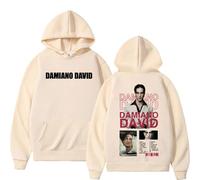 GREOPE Sweat à Capuche Damiano Singer David, Sweat à Capuche Décontracté de Style Manga, Streetwear pour Hommes et Femmes B-Khaki||m