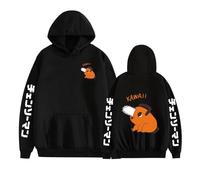 GREOPE Sweats à Capuche Chainsaw-Man pour Hommes, Sweats à Capuche de Bande Dessinée à Manches Longues, Hauts de Jeu de rôle Style Manga, Streetwear Décontracté C-Black||l