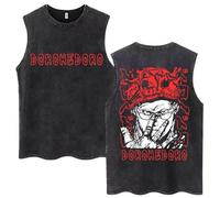 GREOPE T-Shirt sans Manches en Coton À Manches Courtes Anime Dorohedoro Merch Haut Tendance Convient Aux Hommes Et Aux Femmes-Four||m