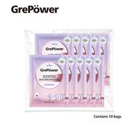 GrePower Sachets déshumidifiants à suspendre, Parfum lavande, Lot de 10, Efficaces contre l’humidité et la moisissure, pour armoire/maison/cuisine/garage/chambre/camping-car/bureau/sous-sol