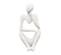 Grès Blanc élégant Résine Sculpture Penseur Statue Abstraite Figure sculpté à la Main Craft Art pour Home Office Bibliothèque Bureau Crafts Cad