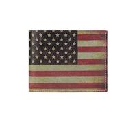 GRESEL Portefeuille homme en cuir véritable, drapeau américain effet vieilli, Cow Hunter, RFID, avec porte-monnaie et boîte